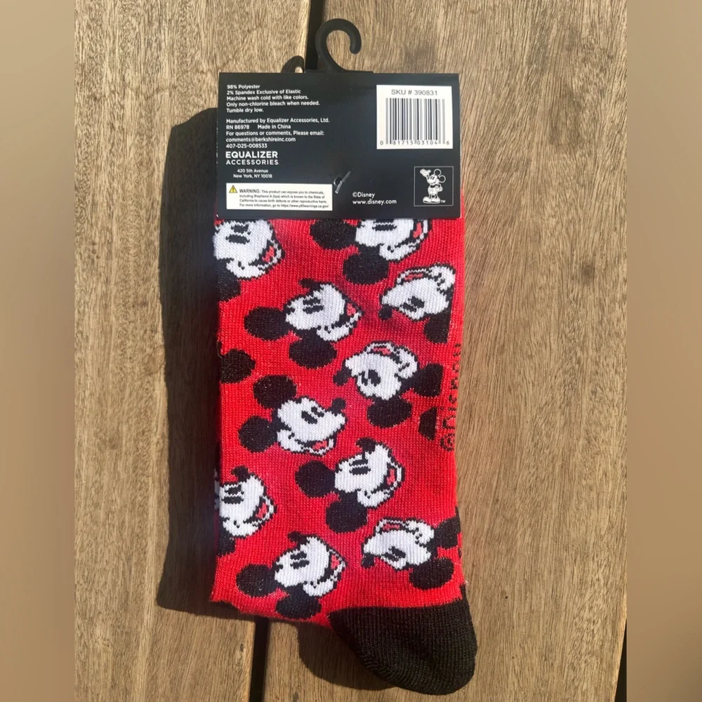 Old Mickey Mouse Disney Crew Mid Calf Adult Full Toe Socks Novelty Gift OSFM